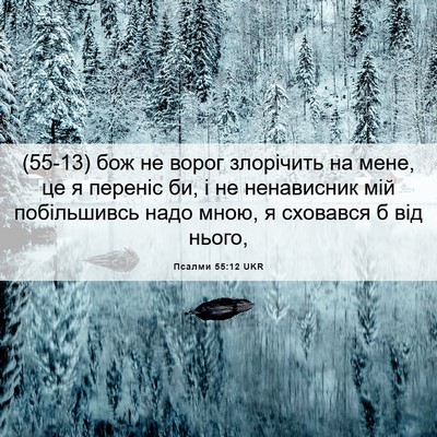 Picture 06 - Псалми 55:12 UKR - (55-13) бож не ворог злорічить - Bible Verse Picture