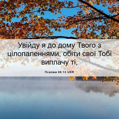 Picture 06 - Псалми 66:13 UKR - Увійду я до дому Твого з - Bible Verse Picture