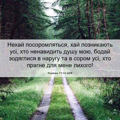 Picture 06 - Псалми 71:13 UKR - Нехай посоромляться, хай - Bible Verse Picture