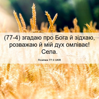 Picture 06 - Псалми 77:3 UKR - (77-4) згадаю про Бога й - Bible Verse Picture