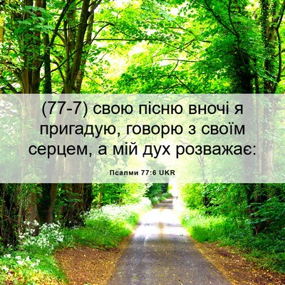 Picture 06 - Псалми 77:6 UKR - (77-7) свою пісню вночі я - Bible Verse Picture
