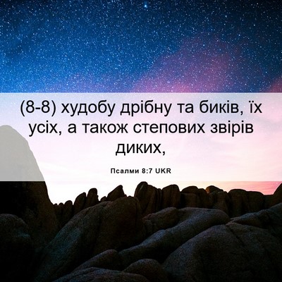 Picture 06 - Псалми 8:7 UKR - (8-8) худобу дрібну та биків, - Bible Verse Picture