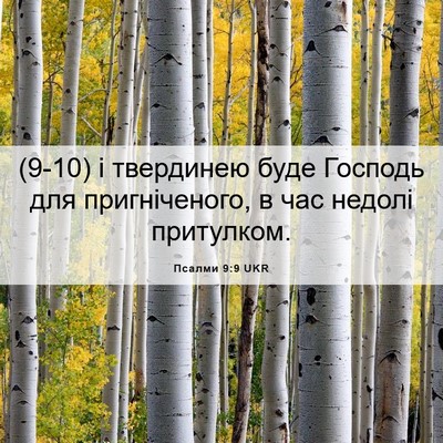 Picture 06 - Псалми 9:9 UKR - (9-10) і твердинею буде - Bible Verse Picture