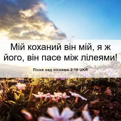 Picture 06 - Пісня над піснями 2:16 UKR - Мій коханий він мій, я ж - Bible Verse Picture