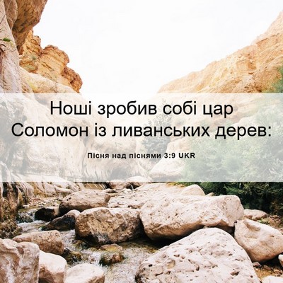 Picture 06 - Пісня над піснями 3:9 UKR - Ноші зробив собі цар - Bible Verse Picture