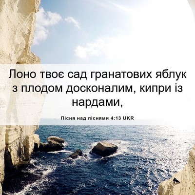 Picture 06 - Пісня над піснями 4:13 UKR - Лоно твоє сад гранатових - Bible Verse Picture
