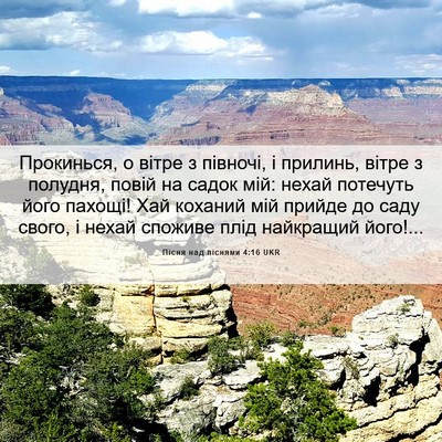 Picture 06 - Пісня над піснями 4:16 UKR - Прокинься, о вітре з - Bible Verse Picture