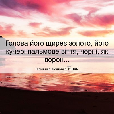 Picture 06 - Пісня над піснями 5:11 UKR - Голова його щиреє золото, - Bible Verse Picture