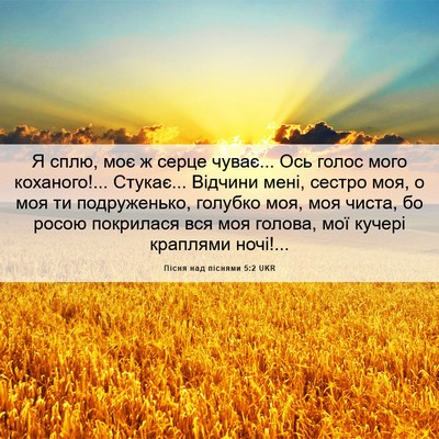 Picture 06 - Пісня над піснями 5:2 UKR - Я сплю, моє ж серце чуває... - Bible Verse Picture