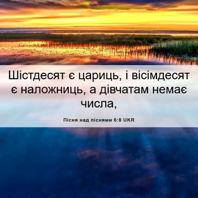 Picture 06 - Пісня над піснями 6:8 UKR - Шістдесят є цариць, і - Bible Verse Picture
