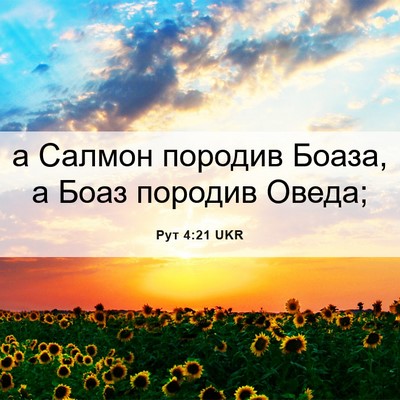 Picture 06 - Рут 4:21 UKR - а Салмон породив Боаза, а - Bible Verse Picture
