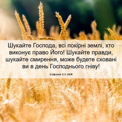 Picture 06 - Софонія 2:3 UKR - Шукайте Господа, всі - Bible Verse Picture