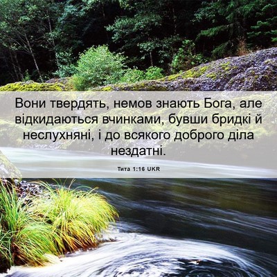 Picture 06 - Тита 1:16 UKR - Вони твердять, немов - Bible Verse Picture