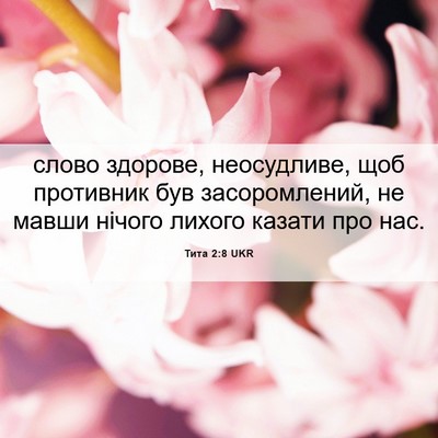 Picture 06 - Тита 2:8 UKR - слово здорове, неосудливе, - Bible Verse Picture