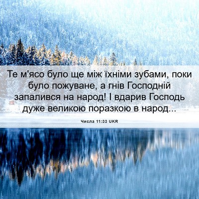 Picture 06 - Числа 11:33 UKR - Те м'ясо було ще між їхніми - Bible Verse Picture