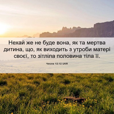 Picture 06 - Числа 12:12 UKR - Нехай же не буде вона, як та - Bible Verse Picture