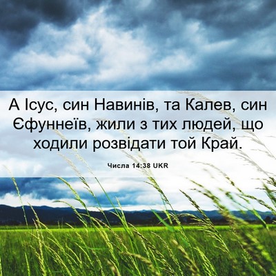 Picture 06 - Числа 14:38 UKR - А Ісус, син Навинів, та - Bible Verse Picture