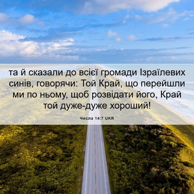Picture 06 - Числа 14:7 UKR - та й сказали до всієї - Bible Verse Picture