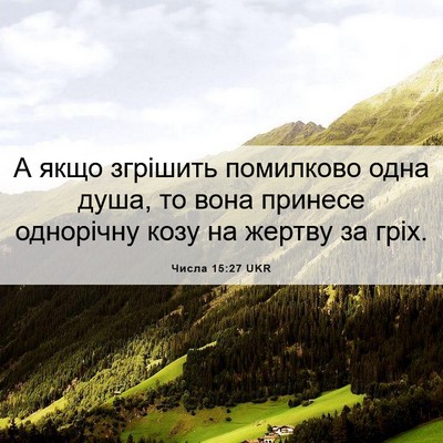 Picture 06 - Числа 15:27 UKR - А якщо згрішить помилково - Bible Verse Picture