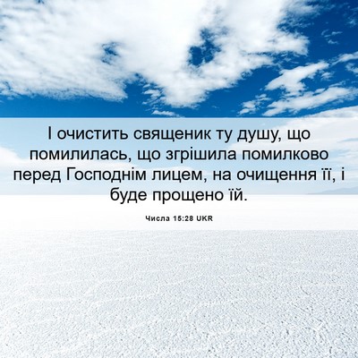 Picture 06 - Числа 15:28 UKR - І очистить священик ту - Bible Verse Picture