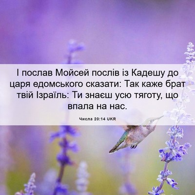 Picture 06 - Числа 20:14 UKR - І послав Мойсей послів із - Bible Verse Picture