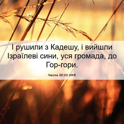 Picture 06 - Числа 20:22 UKR - І рушили з Кадешу, і вийшли - Bible Verse Picture