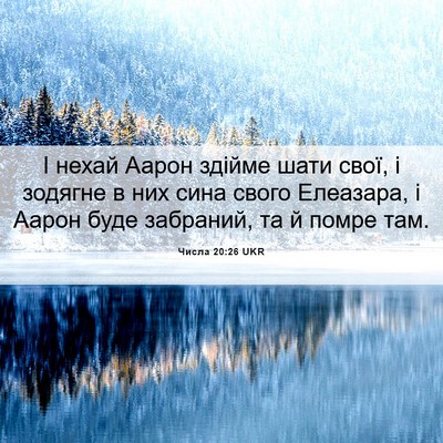Picture 06 - Числа 20:26 UKR - І нехай Аарон здійме шати - Bible Verse Picture