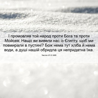 Picture 06 - Числа 21:5 UKR - І промовляв той народ - Bible Verse Picture