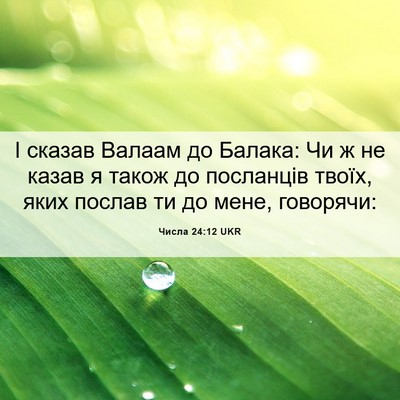 Picture 06 - Числа 24:12 UKR - І сказав Валаам до Балака: - Bible Verse Picture