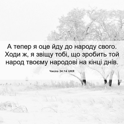 Picture 06 - Числа 24:14 UKR - А тепер я оце йду до народу - Bible Verse Picture