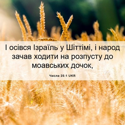 Picture 06 - Числа 25:1 UKR - І осівся Ізраїль у Шіттімі, - Bible Verse Picture