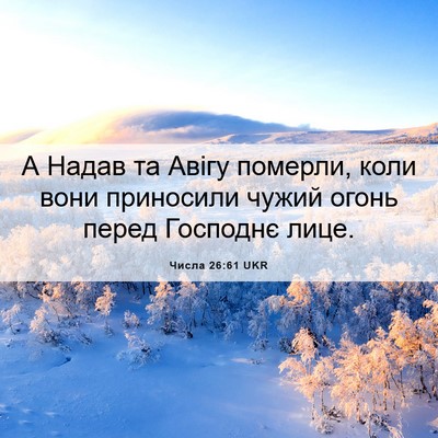 Picture 06 - Числа 26:61 UKR - А Надав та Авігу померли, - Bible Verse Picture