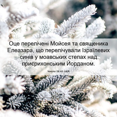 Picture 06 - Числа 26:63 UKR - Оце перелічені Мойсея та - Bible Verse Picture