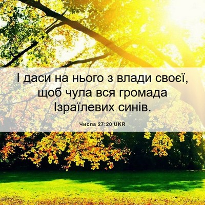 Picture 06 - Числа 27:20 UKR - І даси на нього з влади - Bible Verse Picture