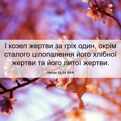 Picture 06 - Числа 29:34 UKR - І козел жертви за гріх - Bible Verse Picture