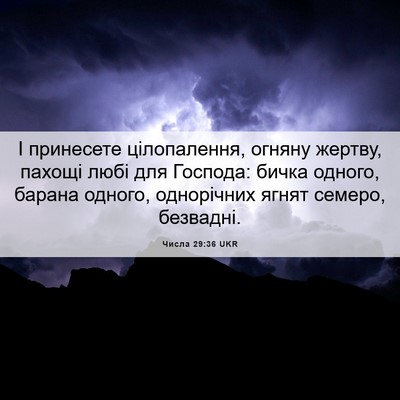 Picture 06 - Числа 29:36 UKR - І принесете цілопалення, - Bible Verse Picture