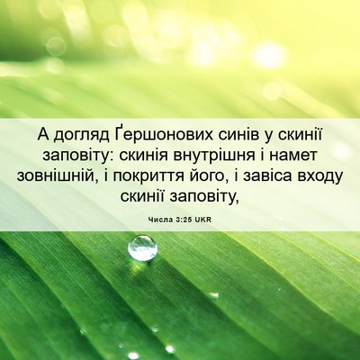 Picture 06 - Числа 3:25 UKR - А догляд Ґершонових синів - Bible Verse Picture