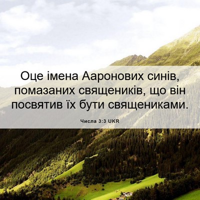 Picture 06 - Числа 3:3 UKR - Оце імена Ааронових синів, - Bible Verse Picture