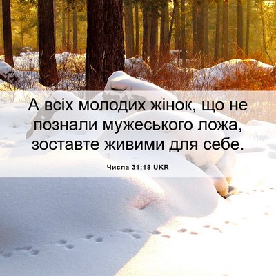 Picture 06 - Числа 31:18 UKR - А всіх молодих жінок, що не - Bible Verse Picture