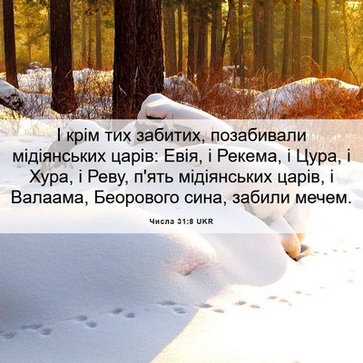 Picture 06 - Числа 31:8 UKR - І крім тих забитих, - Bible Verse Picture