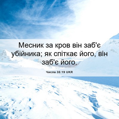 Picture 06 - Числа 35:19 UKR - Месник за кров він заб'є - Bible Verse Picture