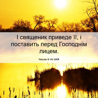 Picture 06 - Числа 5:16 UKR - І священик приведе її, і - Bible Verse Picture
