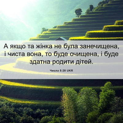Picture 06 - Числа 5:28 UKR - А якщо та жінка не була - Bible Verse Picture