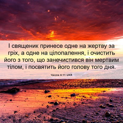 Picture 06 - Числа 6:11 UKR - І священик принесе одне на - Bible Verse Picture