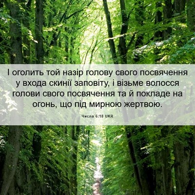 Picture 06 - Числа 6:18 UKR - І оголить той назір голову - Bible Verse Picture