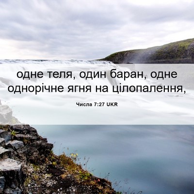 Picture 06 - Числа 7:27 UKR - одне теля, один баран, одне - Bible Verse Picture