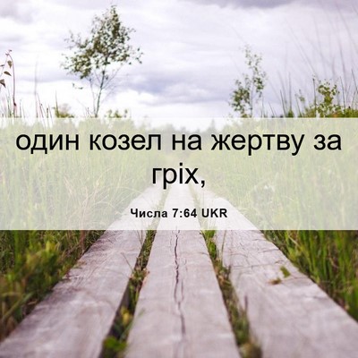 Picture 06 - Числа 7:64 UKR - один козел на жертву за - Bible Verse Picture