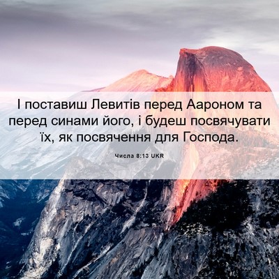 Picture 06 - Числа 8:13 UKR - І поставиш Левитів перед - Bible Verse Picture