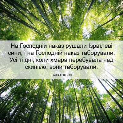 Picture 06 - Числа 9:18 UKR - На Господній наказ рушали - Bible Verse Picture