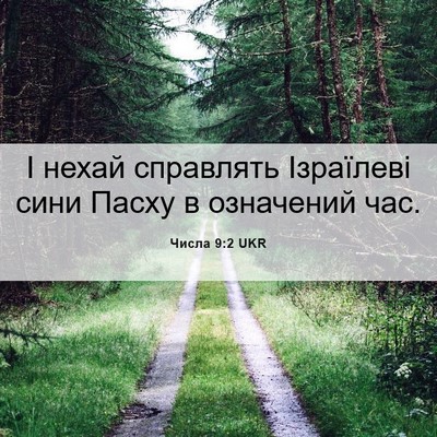 Picture 06 - Числа 9:2 UKR - І нехай справлять - Bible Verse Picture